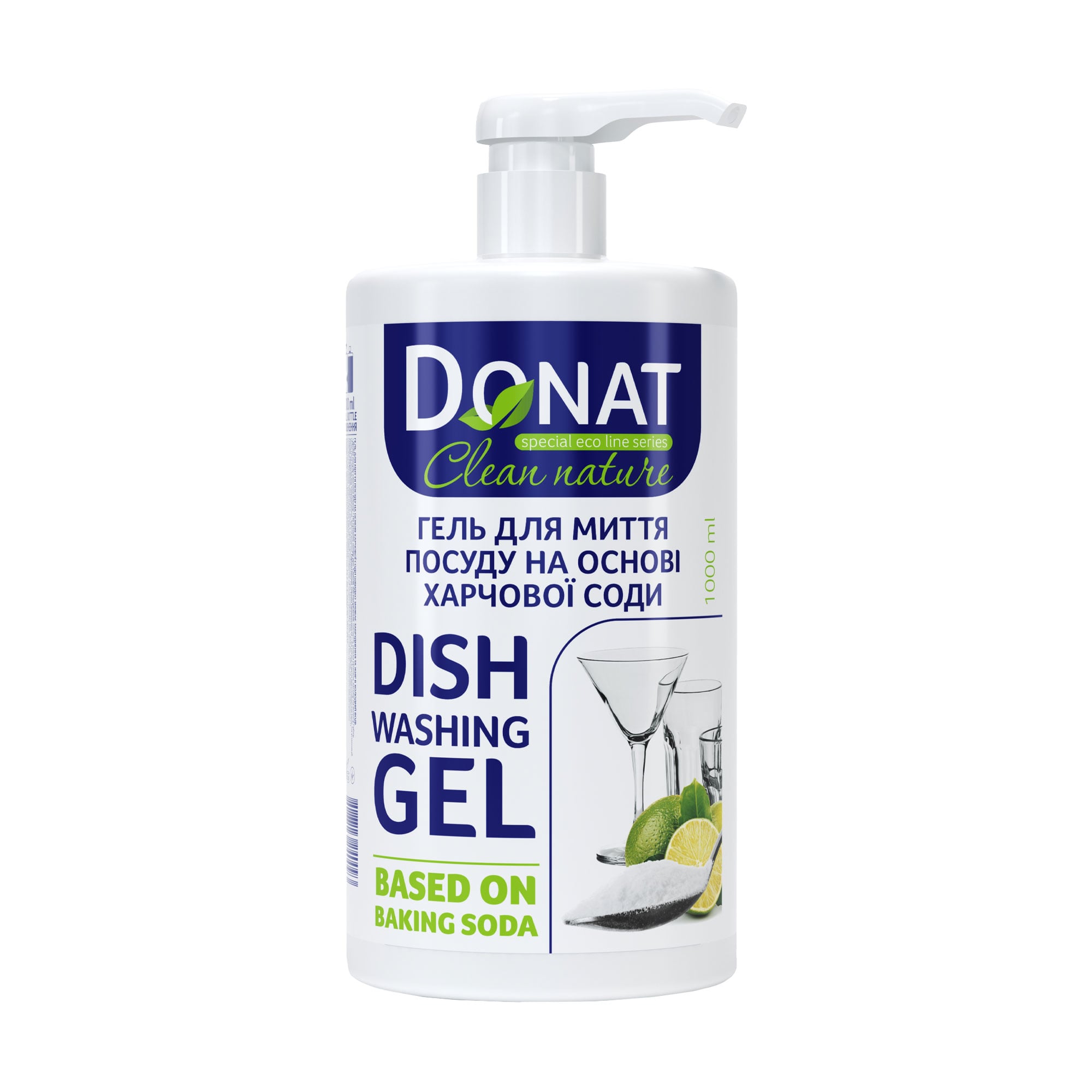 Гель для миття посуду Donat Clean Nature на основі харчової соди, 1 л